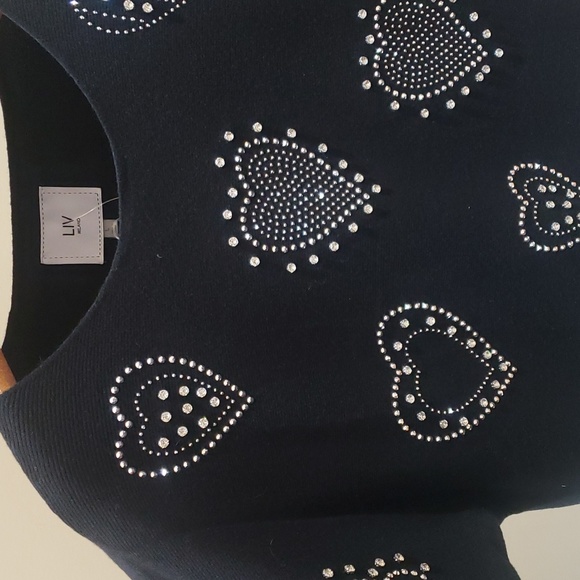 Nwt Liv Milano XL black with shiny stone sweater - Picture 5 of 12